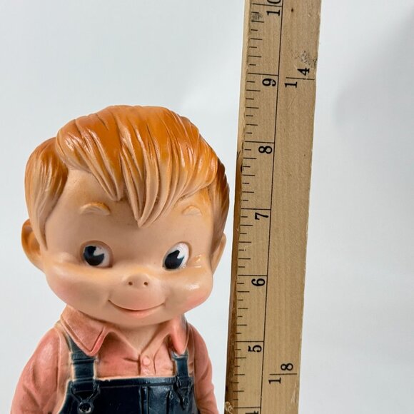 Vintage 1968 Little Carpenter Boy by J.L. Prescott Co. Rubber Squeak Toy - Picture 4 of 4